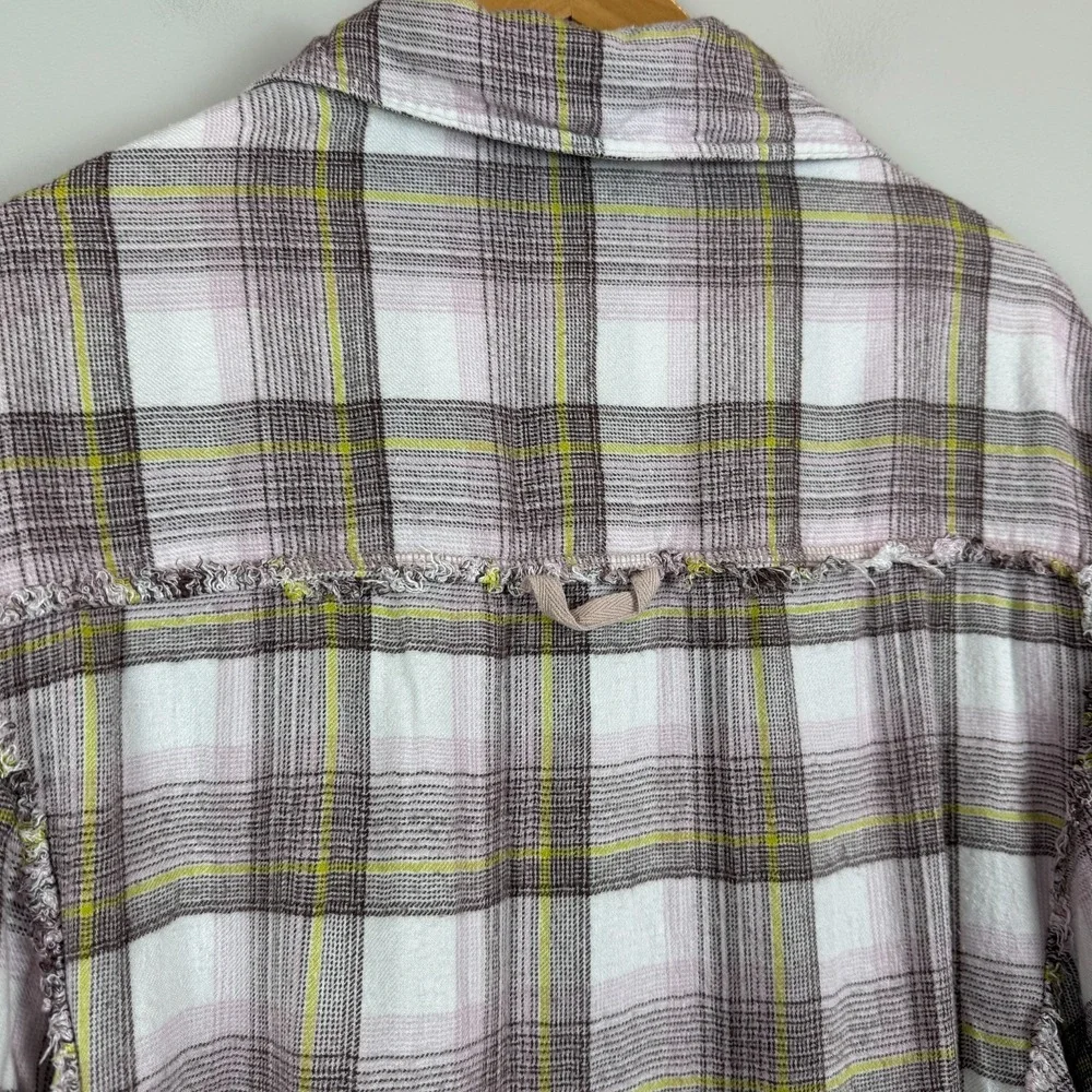 Free People Intimately Fallin For Flannel Sleep Shirt Women's S Multi Plaid Cozy